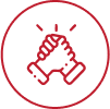Hands teamwork icon
